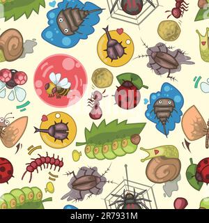 seamless bug pattern Stock Vector