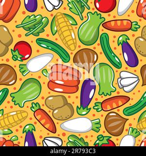 seamless vegetable pattern Stock Vector