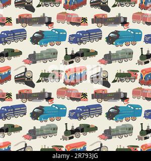 seamless train pattern Stock Vector