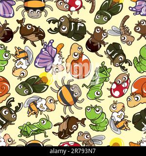 seamless bug pattern Stock Vector