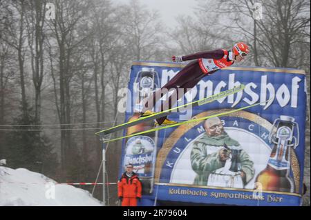 Michael Uhrmann Aktion Skispringen Welt Cup Teamspringen in Willingen 7.2.2010. Stock Photo