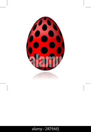 Red egg in black peas for your design Stock Vector