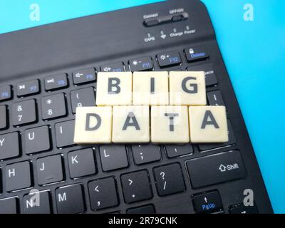 A closeup of a laptop keyboard featuring the words 'Big Data' Stock Photo