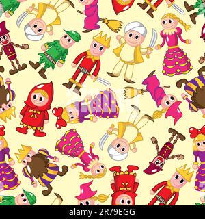 seamless story people pattern Stock Vector