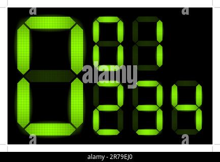 Set of digital numbers - check my portfolio for other numbers from the set Stock Vector