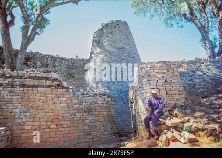 Zimbabwe, Fort Victoria. The famous zimbabwe-ruins, the oldest preserved architecture in africa, south of the sahara desert. Stock Photo