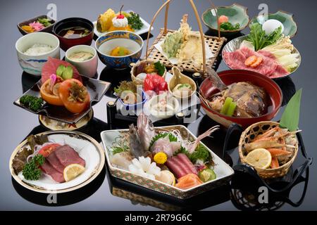 High class Japanese kaiseki cuisine Stock Photo