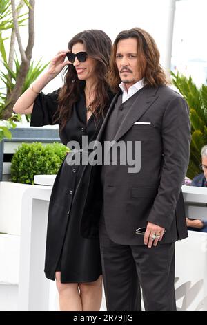 CANNES, FRANCE - MAY 17: France. Johnny Depp and Maïwenn attend the 'Jeanne du Barry' photocall at the 76th annual  Cannes film festival at Palais des Stock Photo
