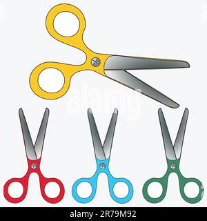 scissors collection against white background, abstract vector art illustration Stock Vector