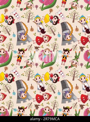 SEAMLESS STORY PEOPLE PATTERN Stock Vector