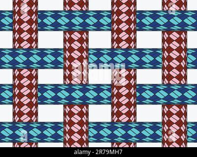 ropes seamless pattern, abstract texture; vector art illustration Stock Vector