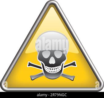 Toxic symbol / icon in yellow 3D triangle Stock Vector