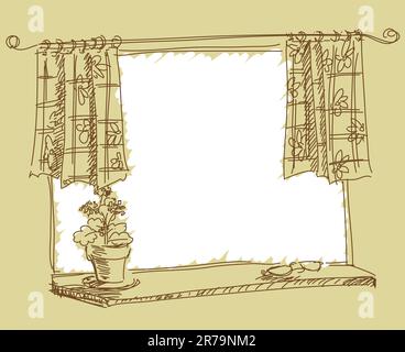 window, this illustration may be useful as designer work Stock Vector