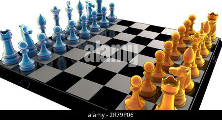 Chess Game, 3D Illustration. French Defense Chess Opening Stock Photo,  Picture and Royalty Free Image. Image 194970025.