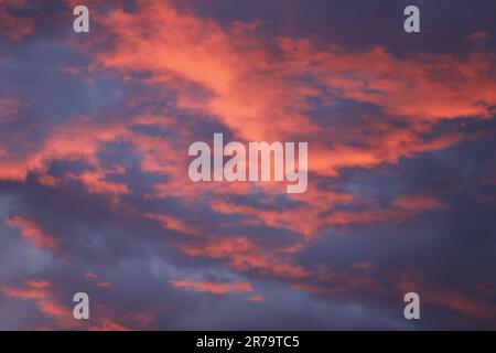 Rainclouds at the morning sunrise Stock Photo