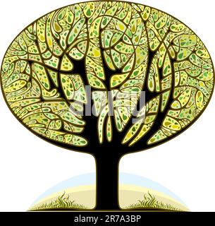 Stylized tree with curly branches. Vector illustration Stock Vector ...
