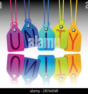 unity tags, abstract vector art illustration Stock Vector