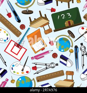 seamless school element pattern Stock Vector