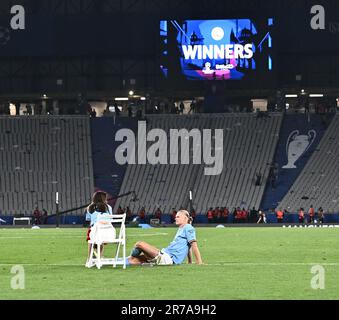 ISTANBUL, TURKEY - JUNE 10: Erling Haaland of Manchester City celebrate and Seaton  pitch with he’s girlfriend during the UEFA Champions League 2022/2 Stock Photo