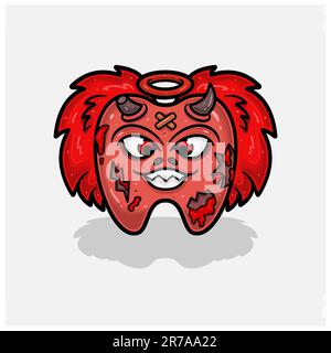 Evil Tooth Fairy Character Cartoon. With Simple Gradients. Vectors and Illustrations. Stock Vector