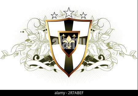 ornamental shield,  this illustration may be useful as designer work Stock Vector