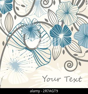 seamless background with abstract flowers and blots, space for your text, eps8 Stock Vector