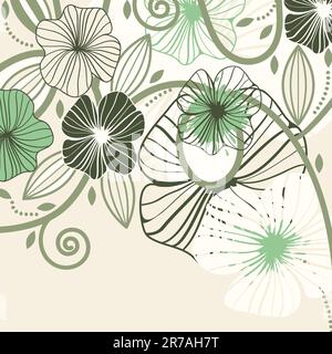seamless background with abstract flowers and blots, space for your text, eps8 Stock Vector