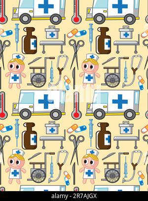 seamless hospital pattern Stock Vector
