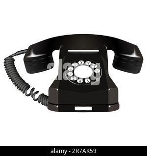 old telephone against white background, abstract vector art illustration Stock Vector