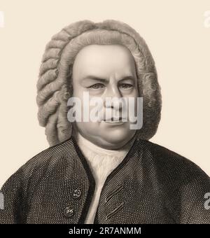 Johann Sebastian Bach, 1685 - 1750, German composer, digital edited Stock Photo