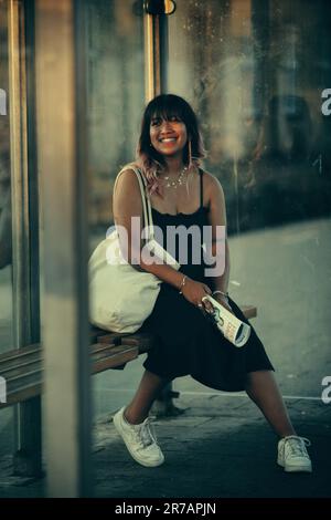 Happy young Black woman with a beaming toothy smile Stock Photo - Alamy