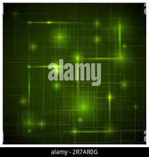 Abstract dark green technical background with place for your text Stock Vector