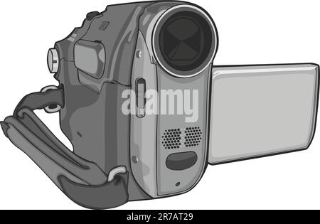 fully editable vector illustration of isolated video cam on white background Stock Vector