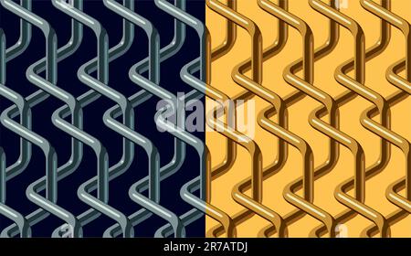 Chainlink fence. Geometric seamless pattern. Stock Vector