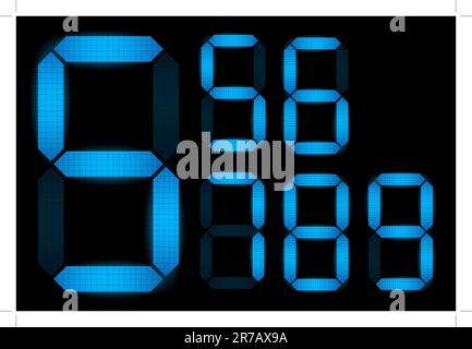 Set of digital numbers - check my portfolio for other numbers from the set Stock Vector