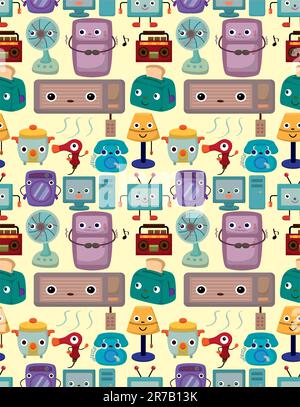 seamless Home Appliances pattern Stock Vector