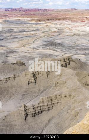 Afternoon view of the Moonscape from the Skyline Overlook in the Factory Butte Recreation Area near Hanksville, Utah. Stock Photo