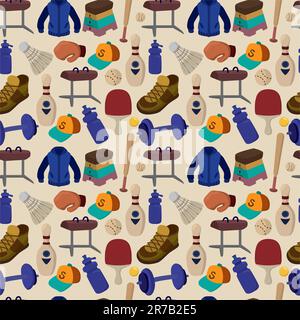 seamless Sporting Goods pattern Stock Vector