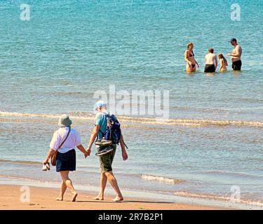 Ayr, Scotland, UK 14th June, 2023. UK Weather:  Hot Ayr beach saw tourists and locals  enjoy the sands.  Credit Gerard Ferry/Alamy Live News Stock Photo