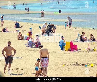 Ayr, Scotland, UK 14th June, 2023. UK Weather:  Hot Ayr beach saw tourists and locals  enjoy the sands.  Credit Gerard Ferry/Alamy Live News Stock Photo