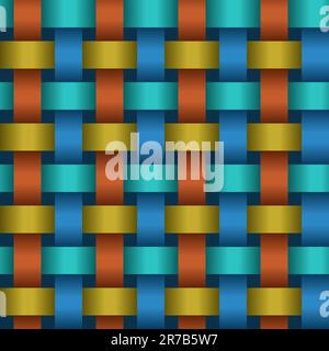 Interweaving color tapes - an abstract texture vector eps8 Stock Vector