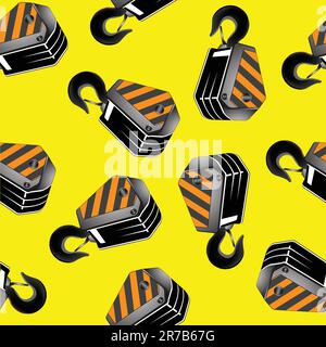 crane hooks seamless pattern, abstract texture; vector art illustration Stock Vector