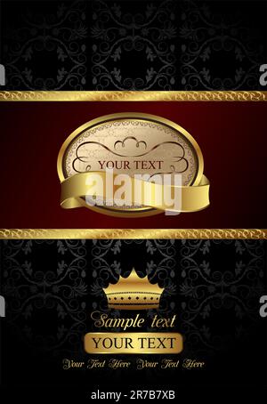 Golden crown seamless pattern. Luxury background golden vintage, vector ...