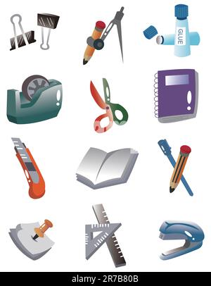 cartoon Stationery icon Stock Vector