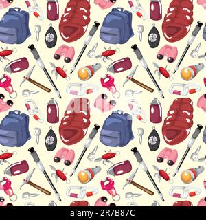 seamless climbing tool pattern Stock Vector