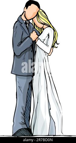 couple in love isolated on white background. Vector illustration Stock ...