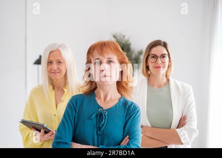 Group of women leading a start up together leading a new company. Concept: Investors, company, feminism Stock Photo