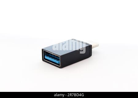 usb to usb c digital data adapter connector Stock Photo