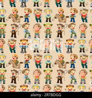 seamless west cowboy pattern Stock Vector