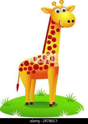 Cute giraffe cartoon Stock Vector